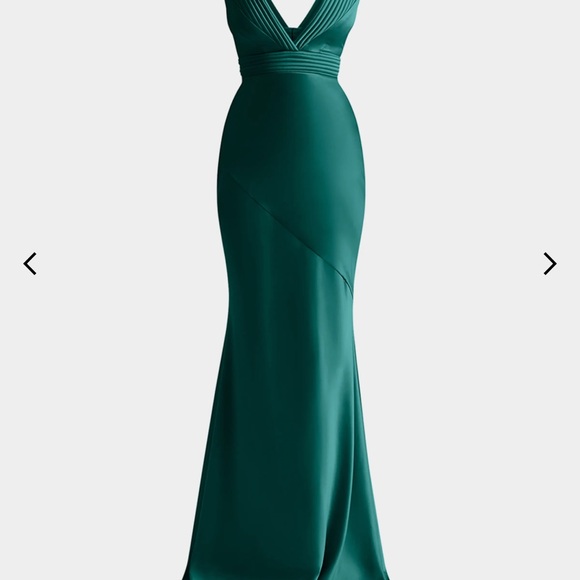 Zhivago Teal Green Plunging V-Neck Maxi Dress